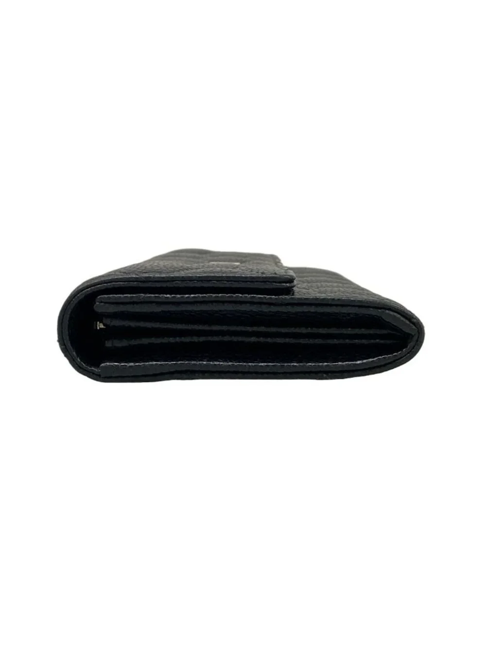 Chanel Wallet Quilted Black Silver